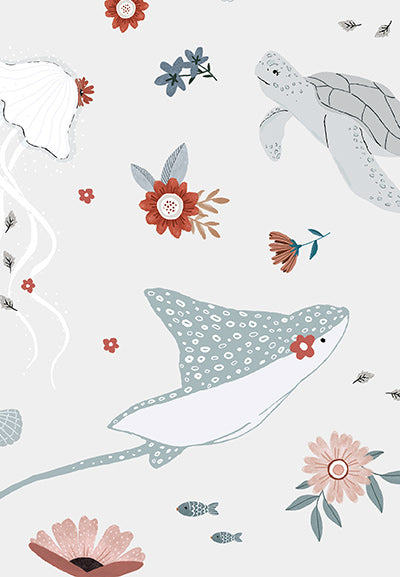 Echantillon Papier peint vie marine