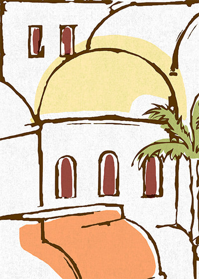 Echantillon papier peint panoramique Khora Terracotta