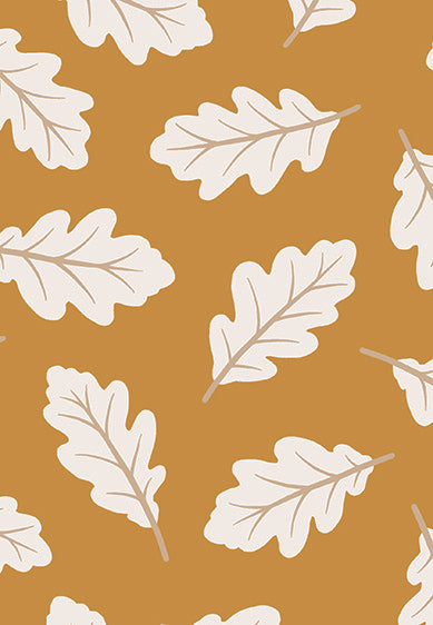 Echantillon Papier peint nature - Oak Leaves - curry