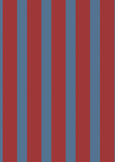 Echantillon papier peint rayures contemporaines rouge et bleu
