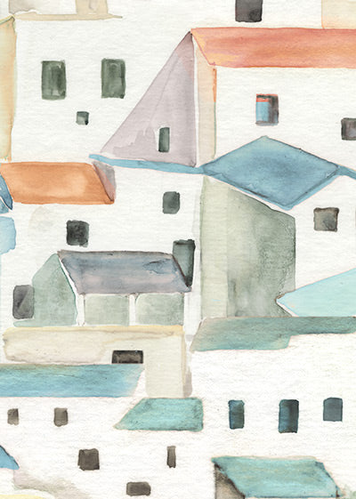 Echantillon Papier peint Village Sur La Côte Azur