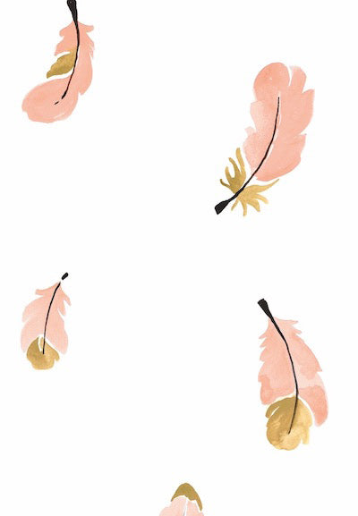 Echantillon Papier Peint Plumes Dorées