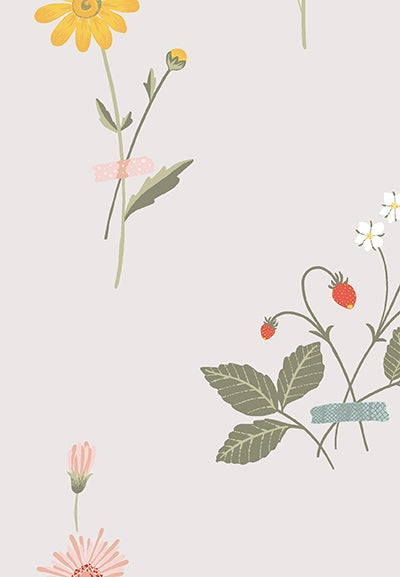 Echantillon Papier peint Fleurs sauvages