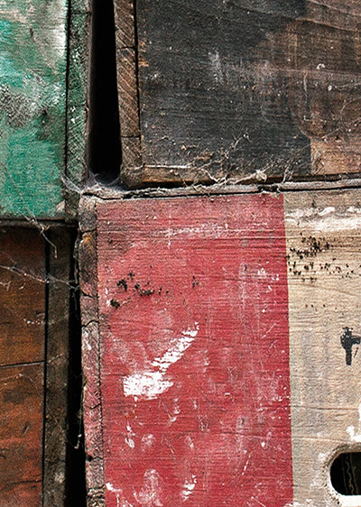 Echantillon papier peint trompe l'oeil boîtes de bois