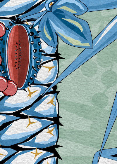 Echantillon Papier peint Las Palmas - Blue motion