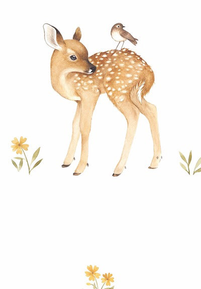 Echantillon Papier Peint Vintage Enfant Faons