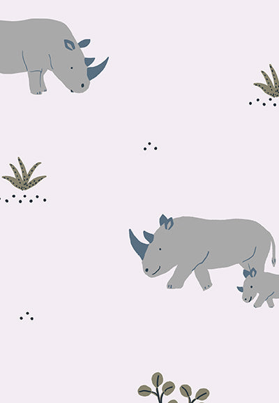 Echantillon Papier peint Rhinocéros