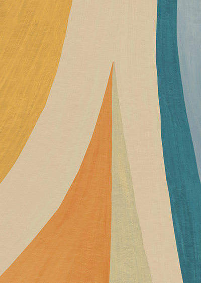 Echantillon papier peint panoramique Ondulations - Multicolore