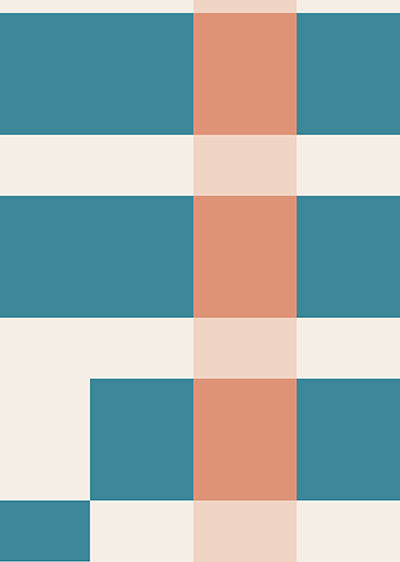 Echantillon papier peint panoramique Partition de Rayures - Bleu Terracotta