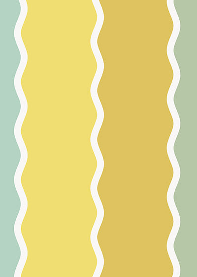 Echantillon papier peint panoramique Rayures Fiona - Celadon Jaune