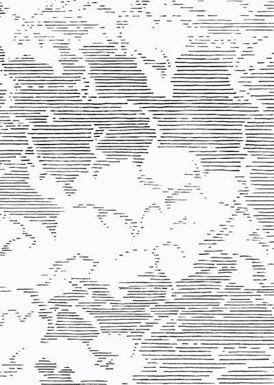 Echantillon papier peint panoramique Gravure Ciel et Nuages Noir et Blanc