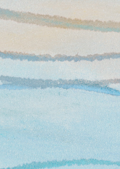 Echantillon papier peint panoramique Lignes de Vagues Bleu