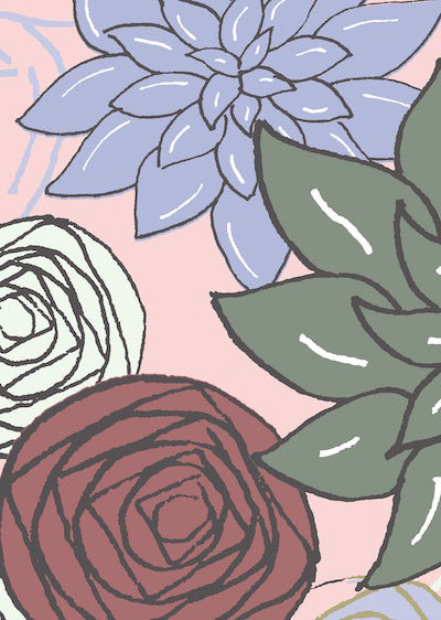 Echantillon Fleurs à la folie rose