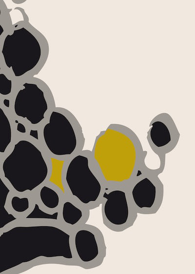 Echantillon Aller voir la mer noir sur beige