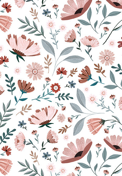 Echantillon Papier peint Océan de fleurs