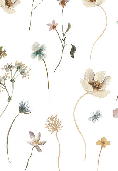 Echantillon Papier peint fleurs - Mayflowers
