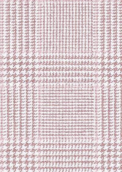 Echantillon Papier peint tartan – Prince de Galles - Rose Bonbon