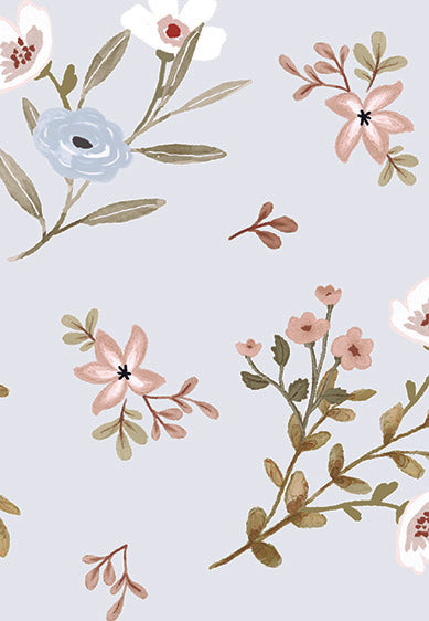 Echantillon Papier peint fleurs - Floral Poetry - blue