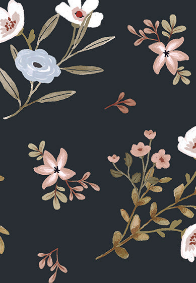 Echantillon Papier peint fleurs - Floral Poetry - dark