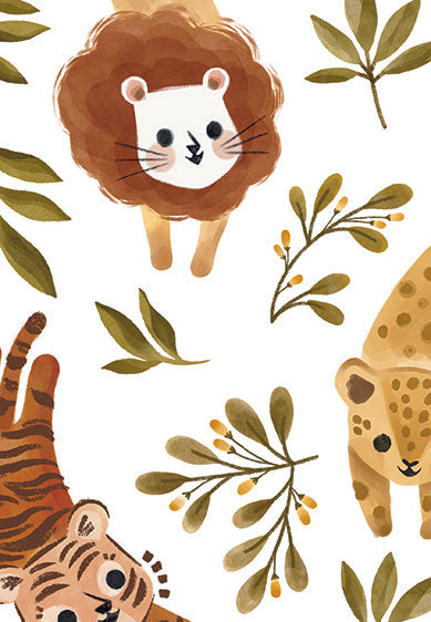 Echantillon Papier peint animaux - Jungle Trio