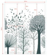 Papier peint panoramique Forêt Bleue