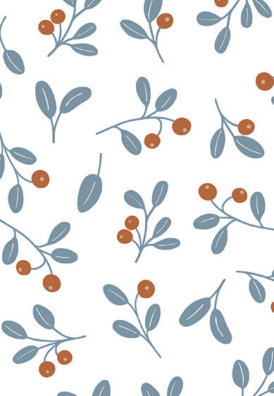 Echantillon Papier peint nature - Wild Berries - white