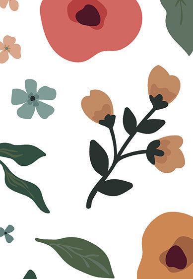 Echantillon Papier peint fleurs - Floral Silhouettes