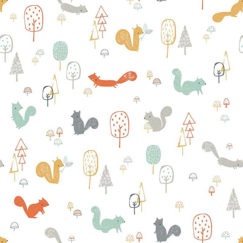 Lot Papier Peint Chambre Bébé Forêt Arbres - 5 rouleaux