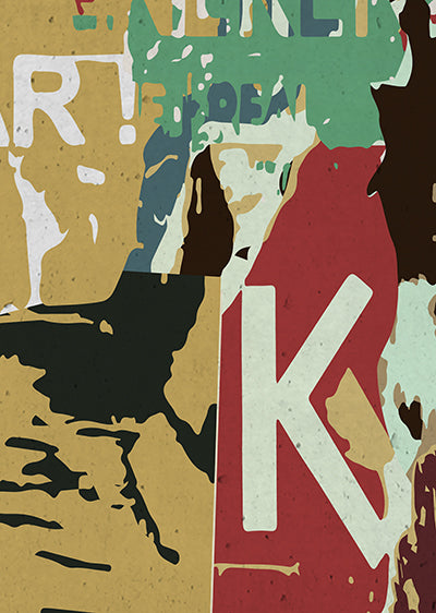 Echantillon papier peint affiche déchirée