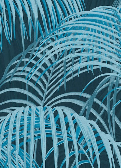 Echantillon papier peint Tropical Jungle bleu