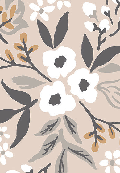 Echantillon Papier peint fleurs - Floral Constellation - yellow