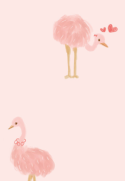 Echantillon Papier peint Autruches