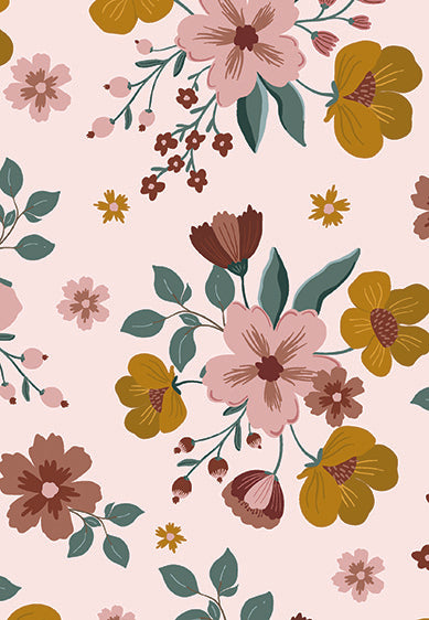 Echantillon Papier peint fleurs - Fall Bouquets - light