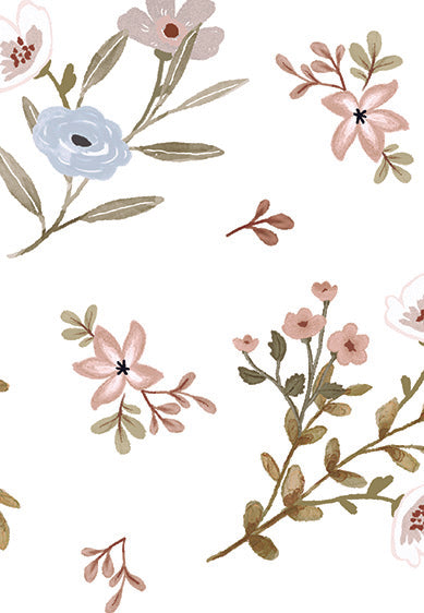 Echantillon Papier peint fleurs - Floral Poetry - snow