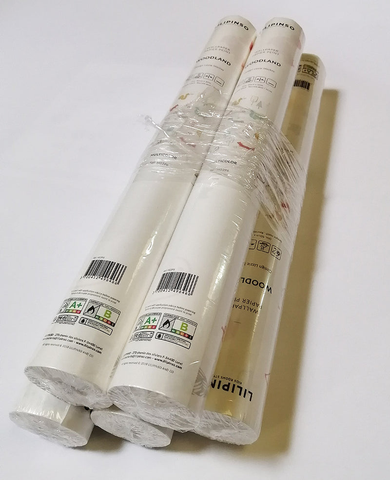 Lot Papier Peint Chambre Bébé Forêt Arbres - 5 rouleaux
