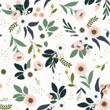 Papier peint fleurs fond clair